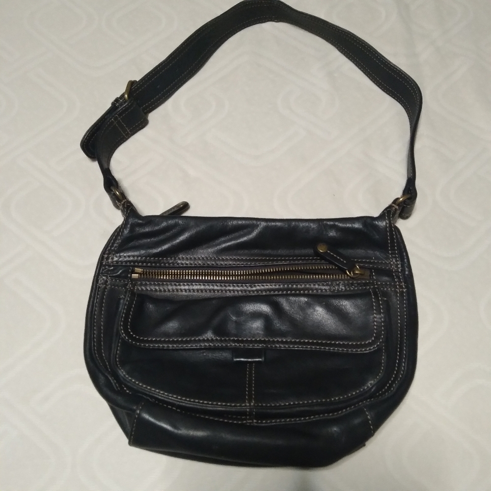 Vintage Fossil Black Leather purse